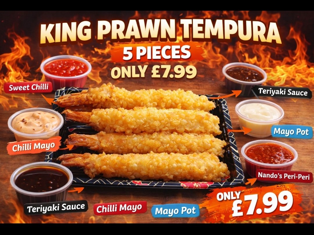 King Prawn Tempura now offers more dipping choices