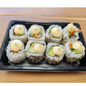 Prawn Tempura Roll Topped With Japanese Mayo